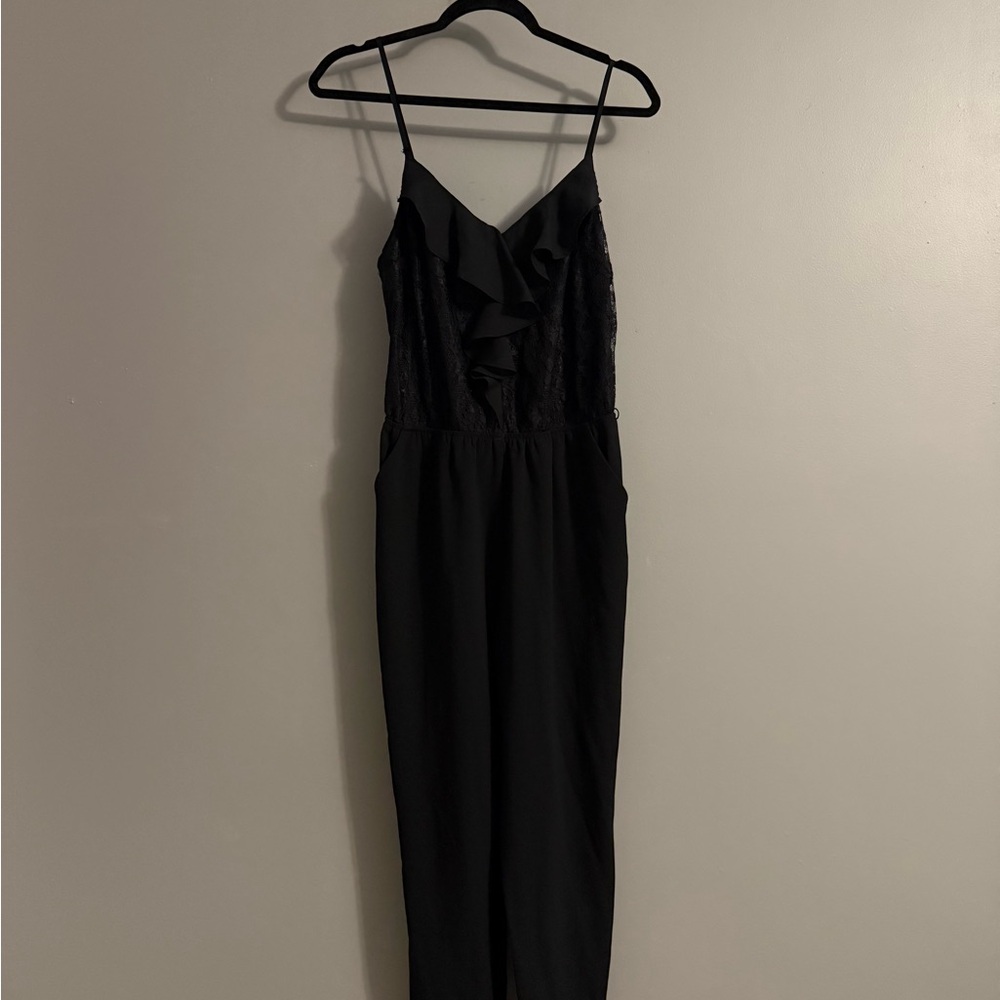 Candie's Black Ruffle Jumpsuit